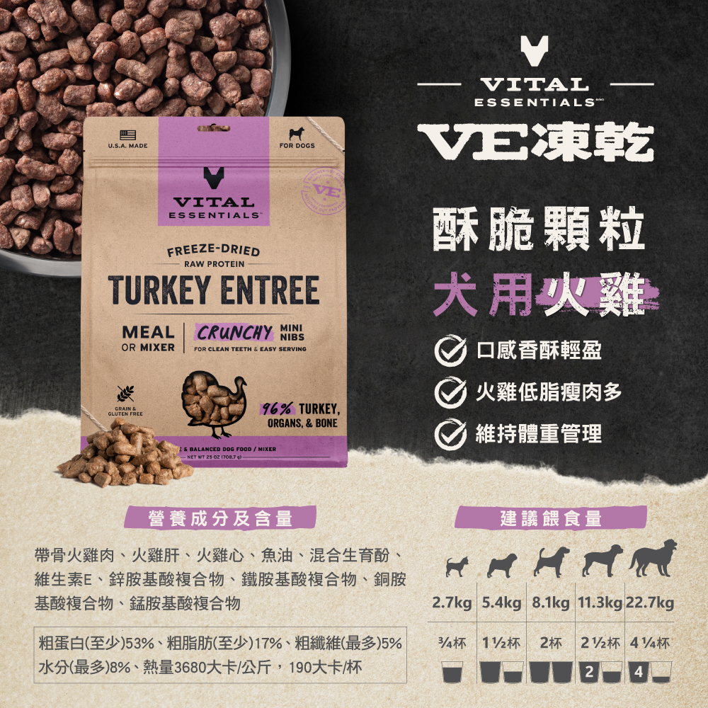 VE凍乾-犬用酥脆顆粒-火雞